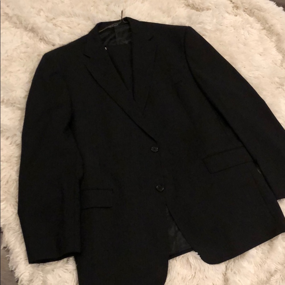 Daniel Cremieux Black Suit with ghost stripes 44R